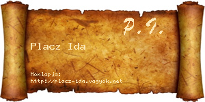 Placz Ida névjegykártya
